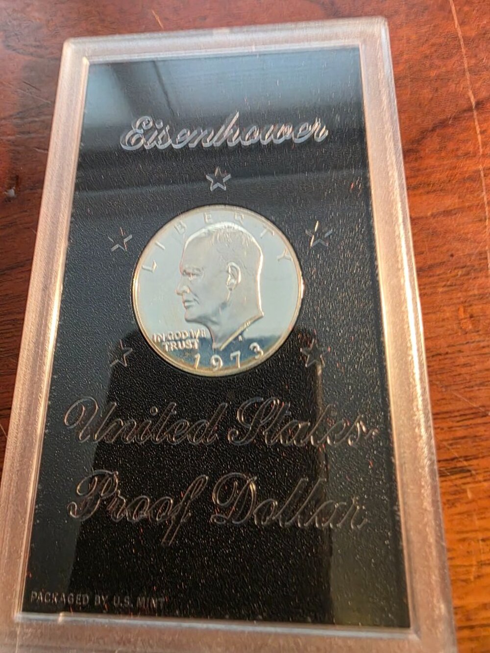Eisenhower 1973 United States Proof Dollar - Silver Tone